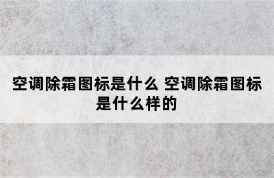 空调除霜图标是什么 空调除霜图标是什么样的